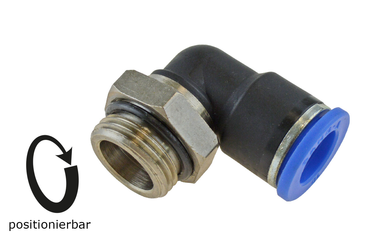 L-Steckverschraubung kurz mit zylindrischem Außengewinde, Standard