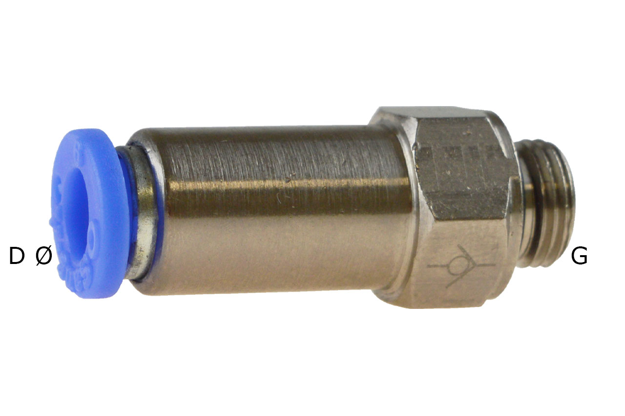Rückschlagventil mit zylindrischem Außengewinde und Steckanschluss, Standard