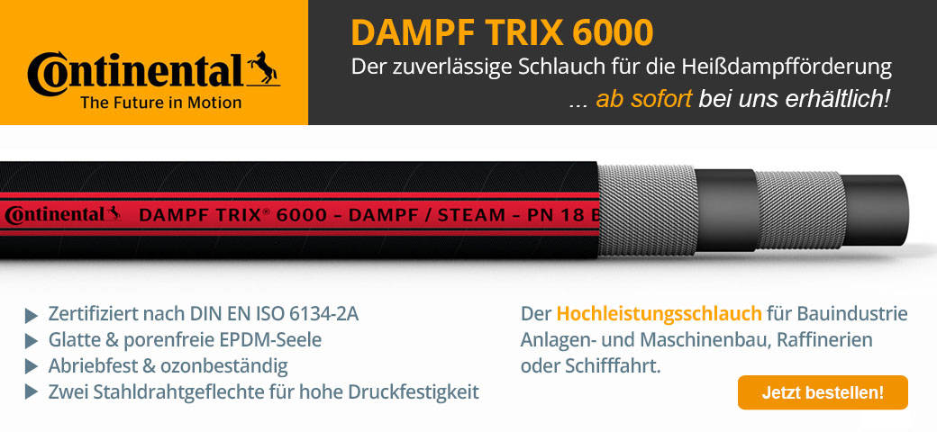 DAMPF TRIX 6000 – Der zuverlässige Schlauch für die Heißdampfförderung.
