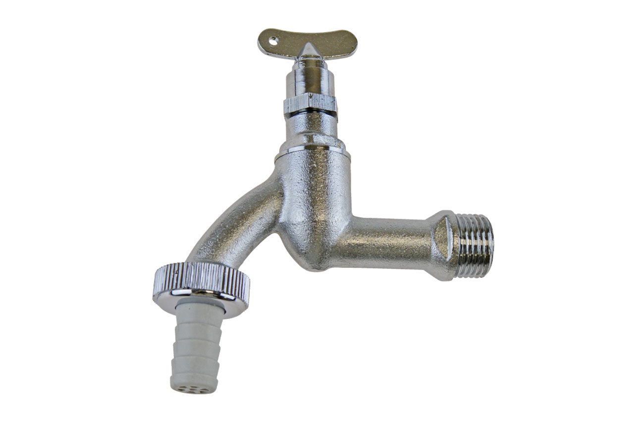 Auslaufhahn mit Außengewinde und Steckschlüssel, Messing