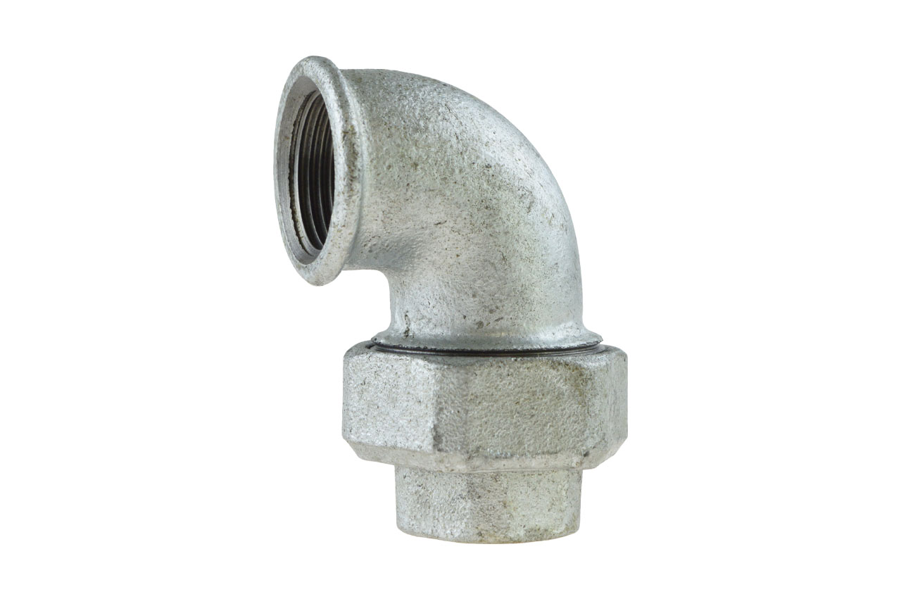 Winkelverschraubung 90° Nr. 96 mit Innengewinde konisch dichtend, Temperguss