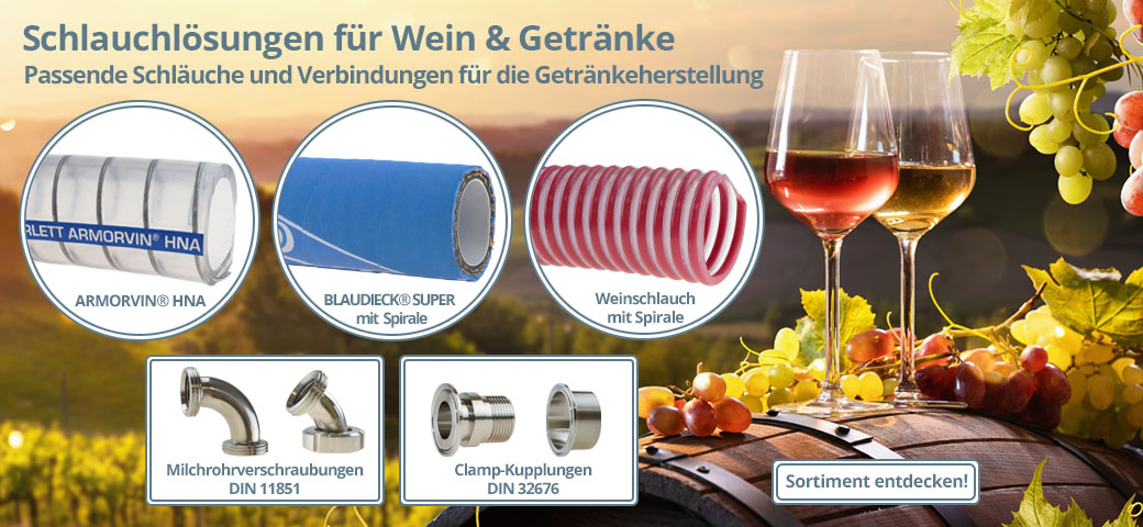 Professionelle Schlauchlösungen für die Wein- und Getränkeherstellung