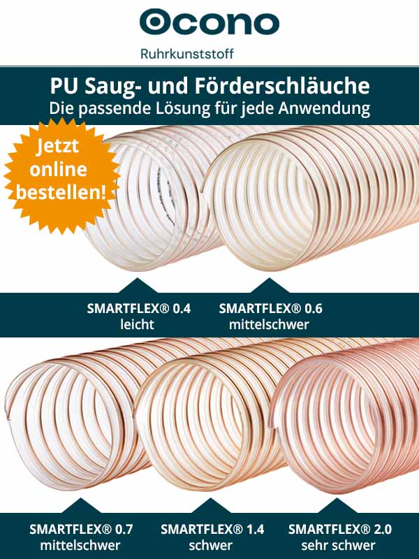 PU Saug- und Förderschläuche - SMARTFLEX® 0.4 bis 2.0 - die passende Lösung für jede Anwendung
