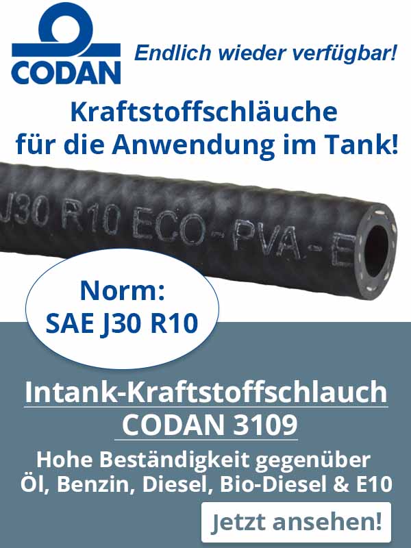 Intank Kraftstoffschlauch CODAN 3109 - Der Kraftstoffschlauch für die Anwendung im Tank