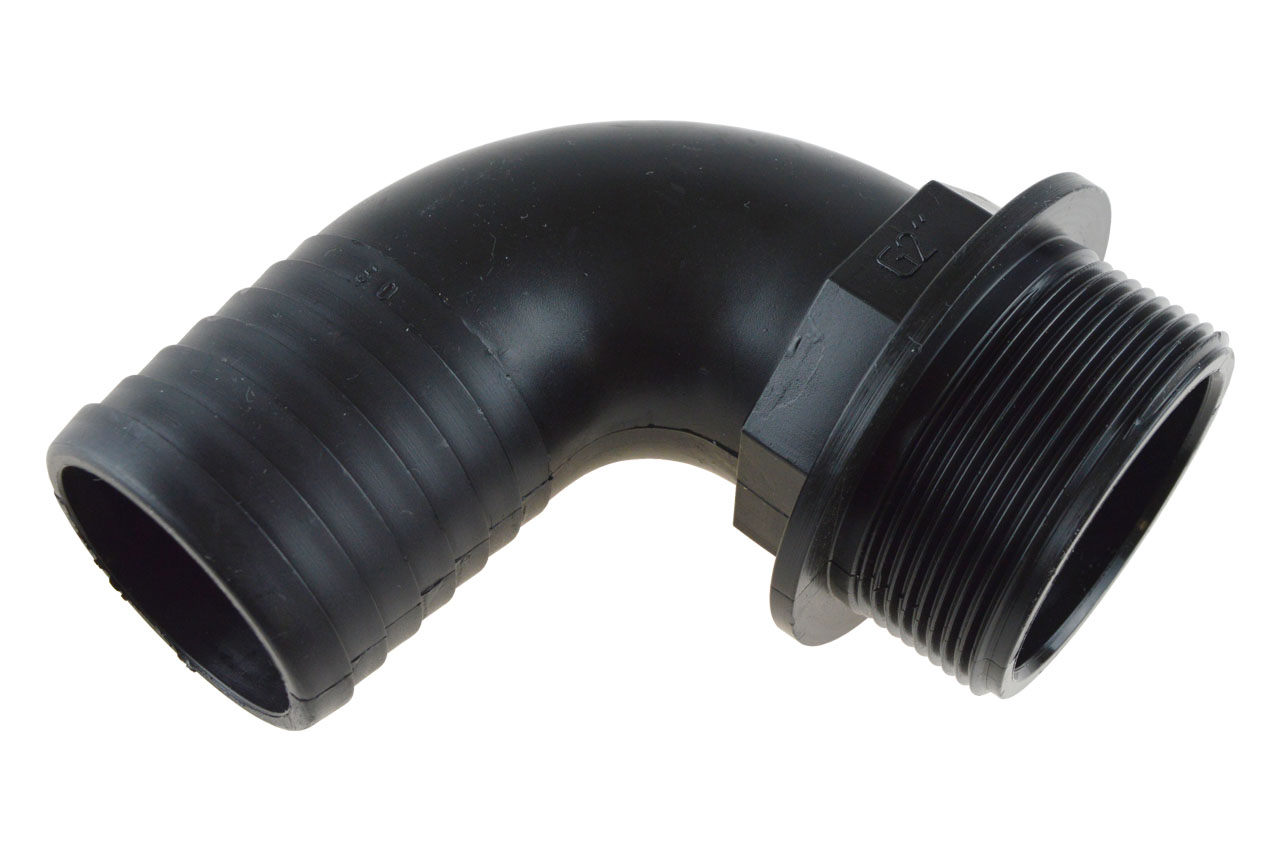 Schlauchtülle 90° mit Außengewinde aus Polypropylen
