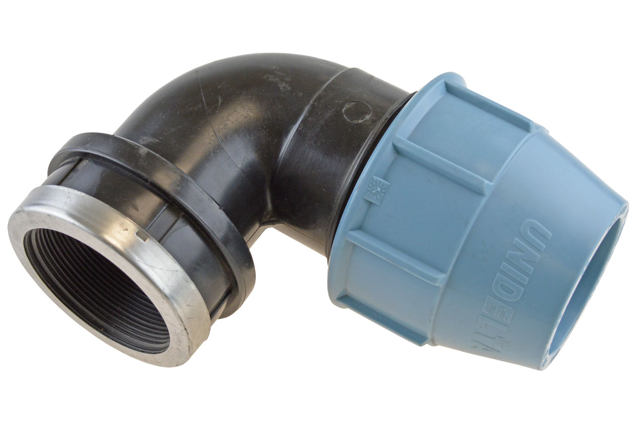 PE Winkel 90° mit Innengewinde, DVGW
