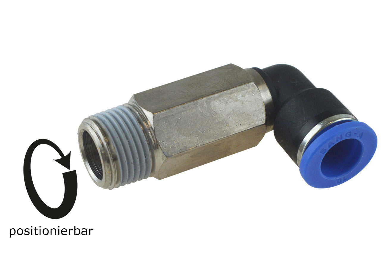 L-Steckverschraubung lang mit Außengewinde, Standard