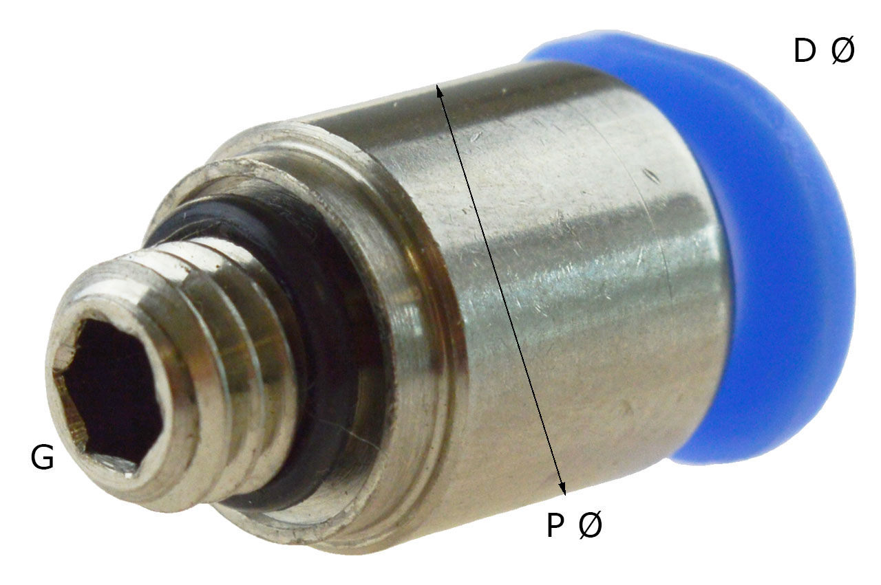 Steckverschraubung mit zylindrischem Außengewinde und Innensechskant, Mini Steckverschraubung mit zylindrischem Außengewinde und Innensechskant, Mini
