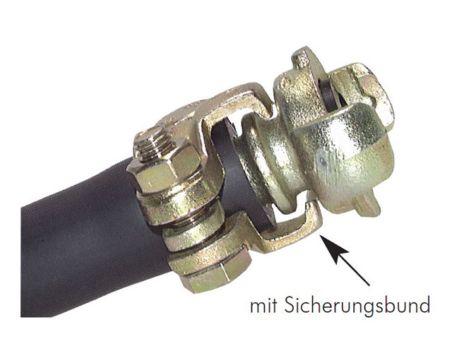 Schlauchklemmen 2-teilig mit losen Zungen und Sicherungsklauen, DIN 20039, Temperguss