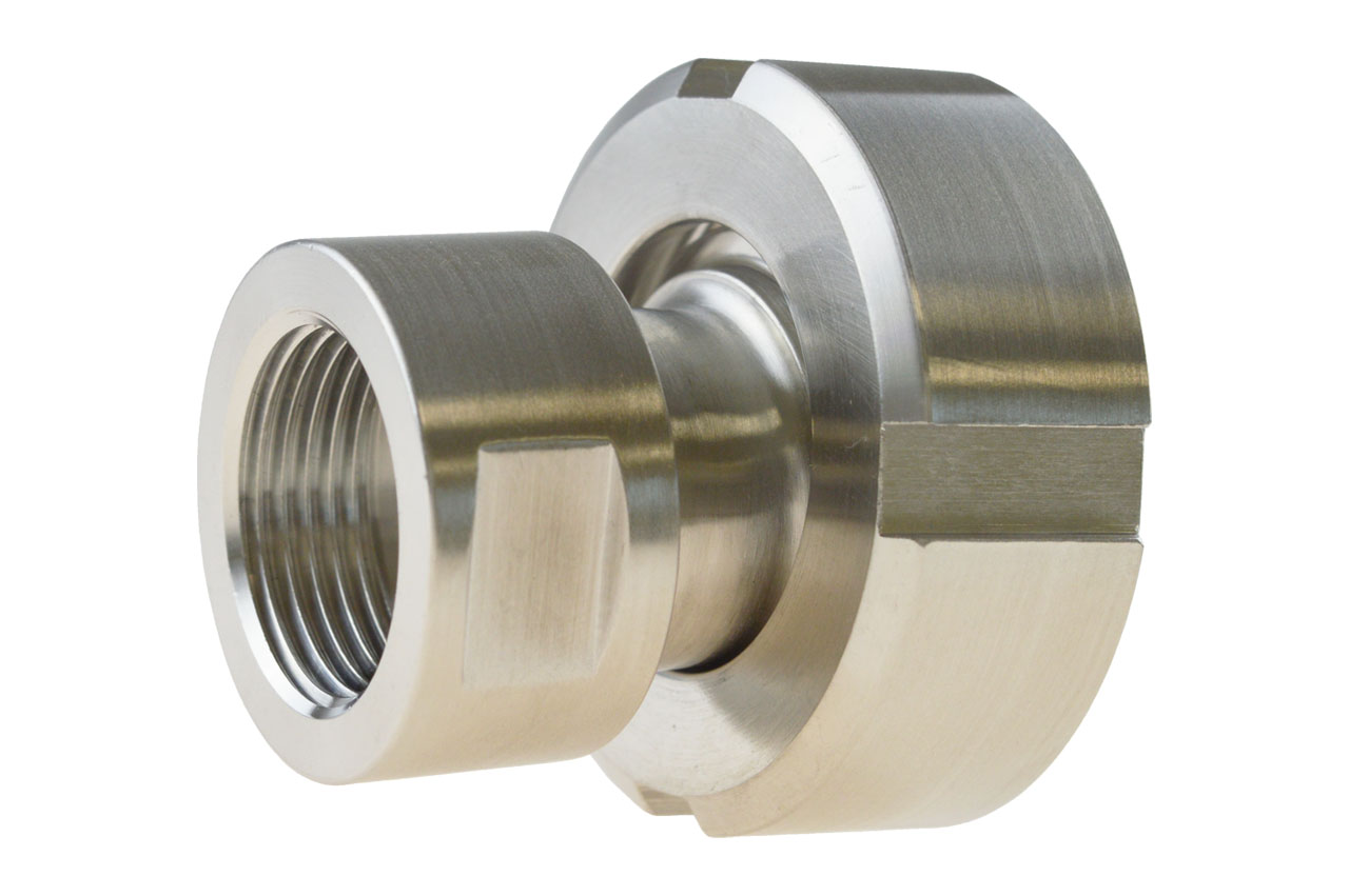 Übergangsstück Kegelstutzen mit Nutmutter auf Innengewinde, Edelstahl, DIN 11851