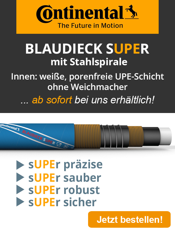 BLAUDIECK® SUPER mit Spirale - Der hochentwickelte Lebensmittelschlauch mit glatter UPE-Innenschicht