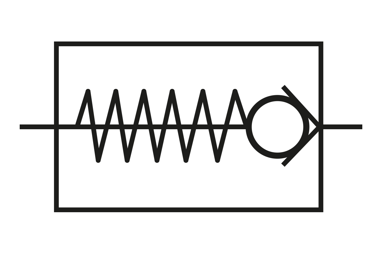 Standard-Rückschlagventil mit Steckanschlüssen beidseitig zur Verwendung mit Druckluft und neutralen Gasen.
