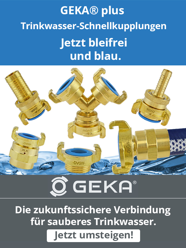 Jetzt neu: GEKA® plus Trinkwasser-Schnellkupplungen – bleifrei & mit blauer EPDM-Dichtung!