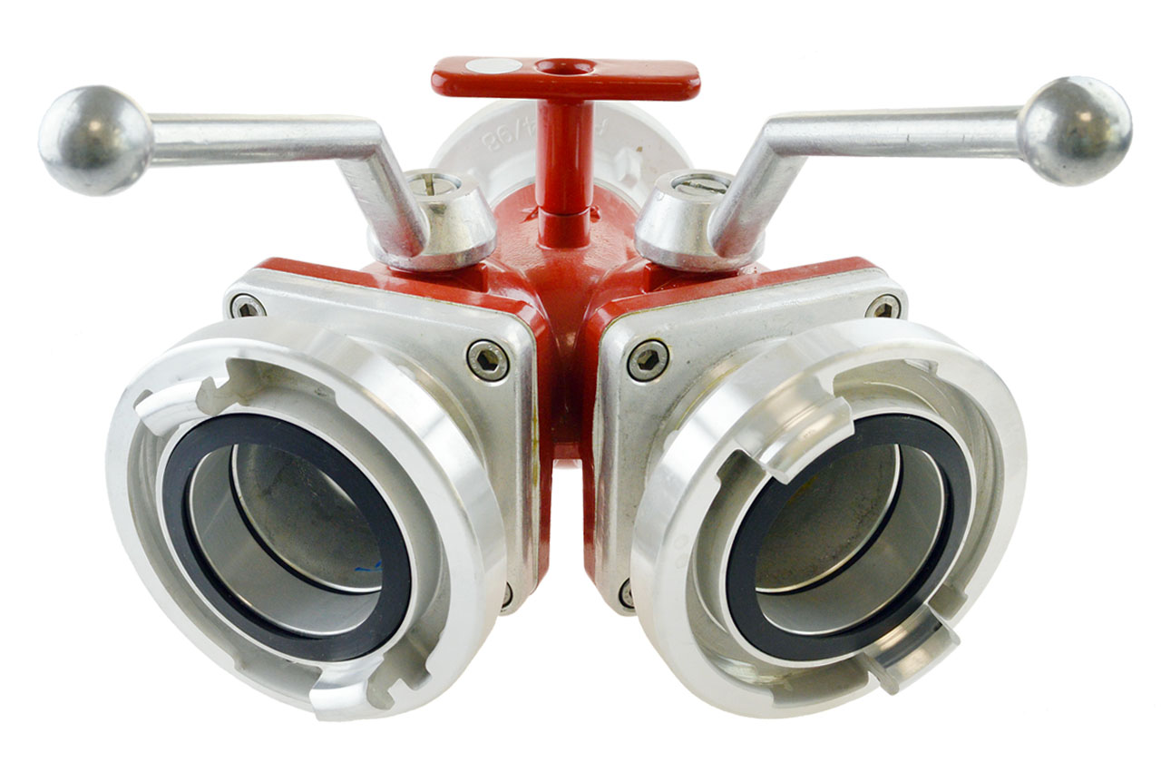 Verteiler mit Kugelabsperrungen, System Storz