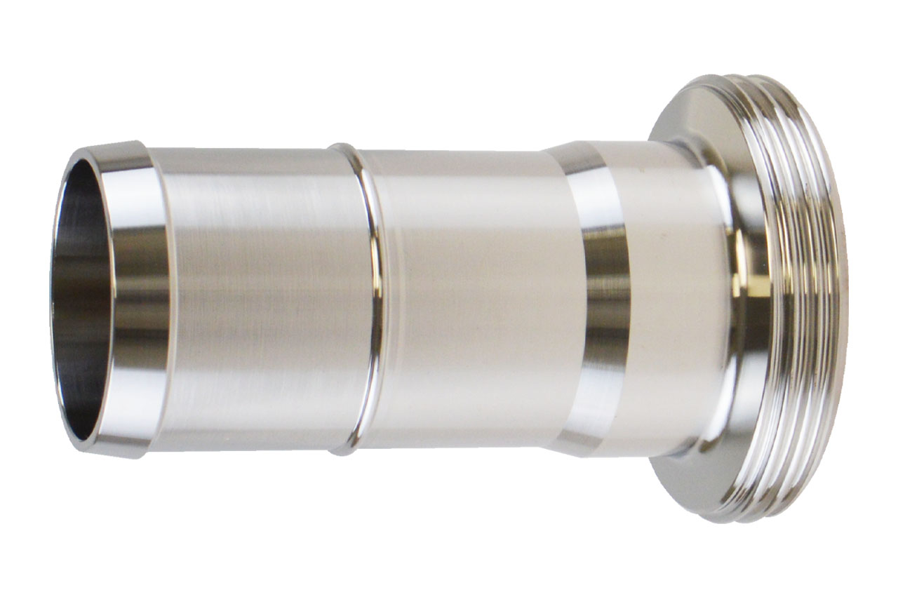 Schlauchgewindestutzen mit gedrehter Tülle, Edelstahl, DIN 11851