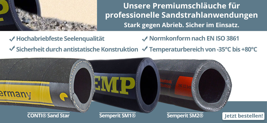 Professionelle Sandstrahlschläuche. Stark gegen Abrieb. Sicher im Einsatz.