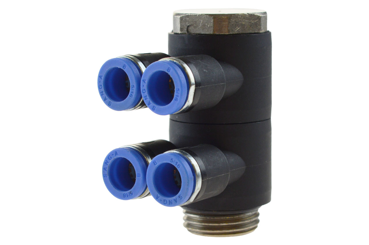 Mehrfachverteiler 4-fach mit zylindrischem Außengewinde, Standard