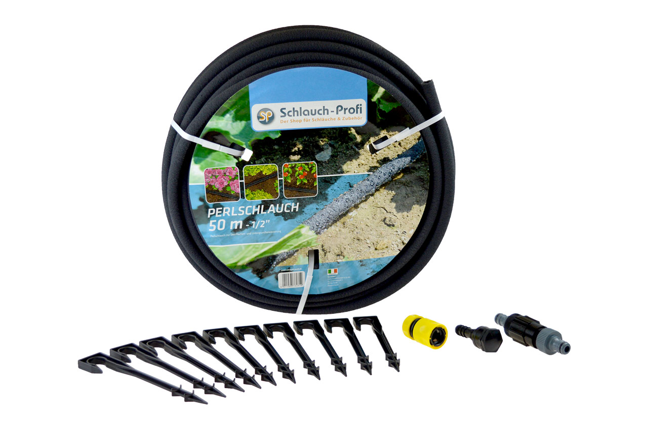50 Meter Perlschlauch mit Anschlussset