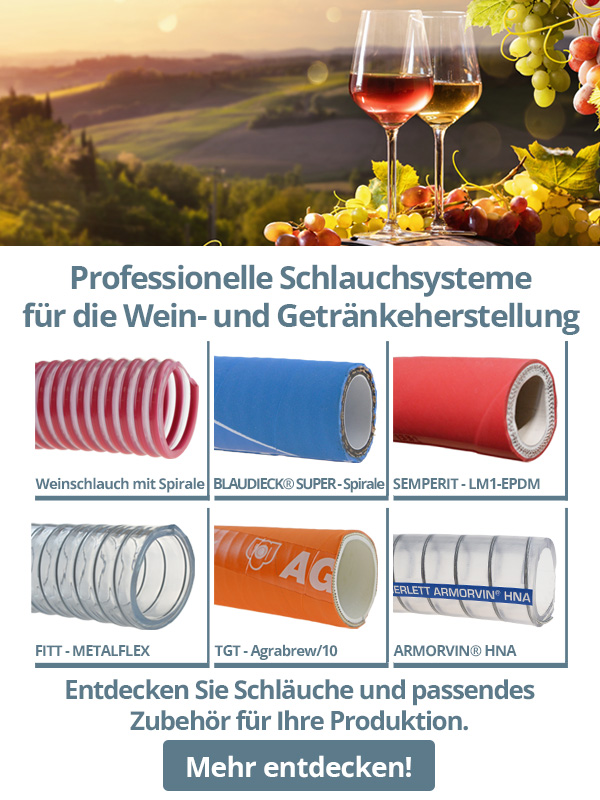 Professionelle Schlauchsysteme für die Wein- und Getränkeherstellung