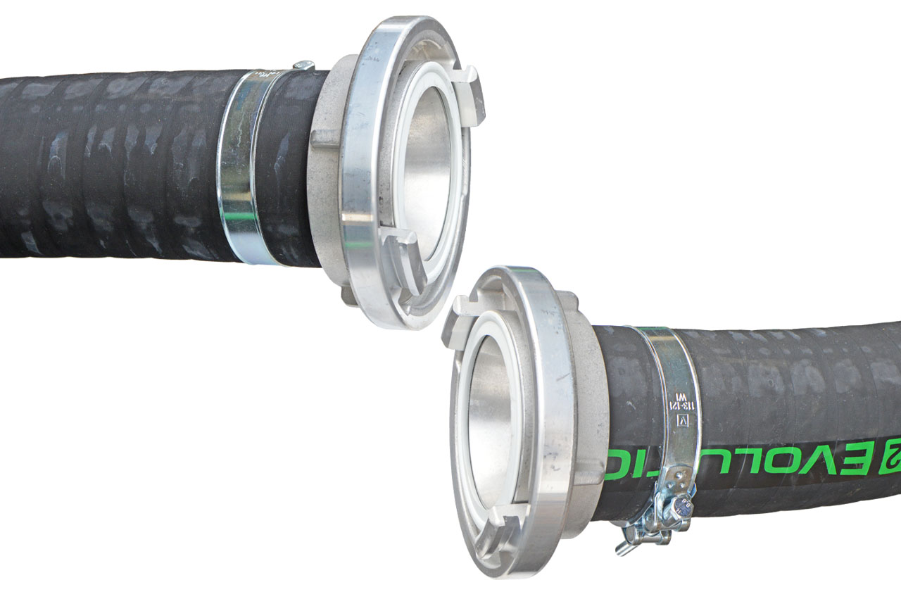 Vormontierter EPDM Saug- und Druckschlauch für Abwässer 202AA mit Kupplungen