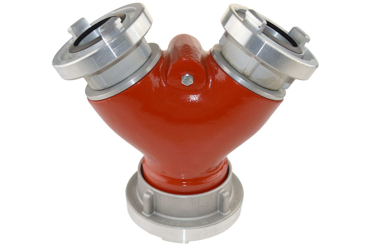 Sammelstück, Verteiler mit Rückschlagklappe, System Storz