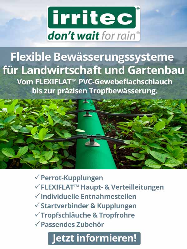 Flexible Bewässerungssysteme mit FLEXIFLAT™ Gewebeflachschläuchen für Landwirtschaft und Gartenbau