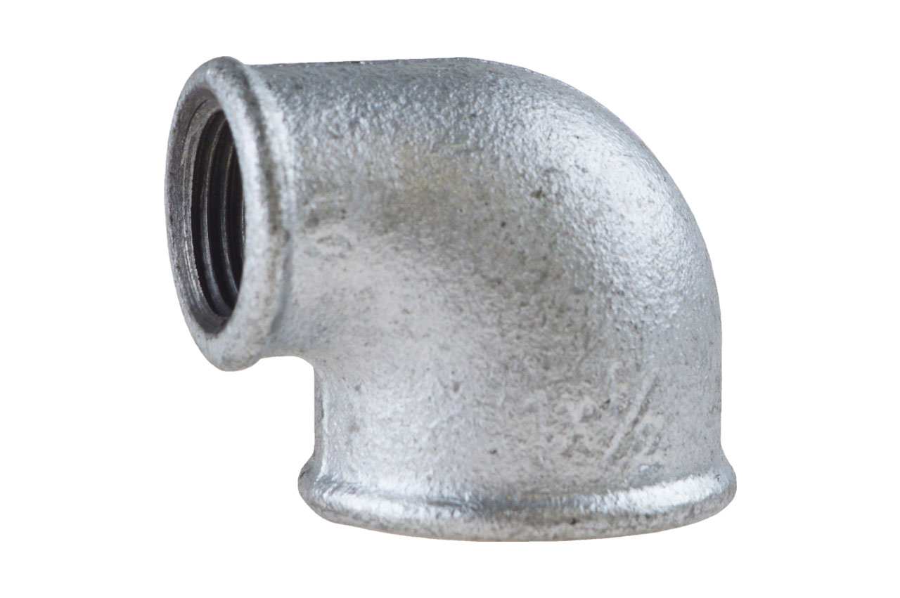 Winkel 90° Nr. 90 reduziert mit Innengewinde, Temperguss