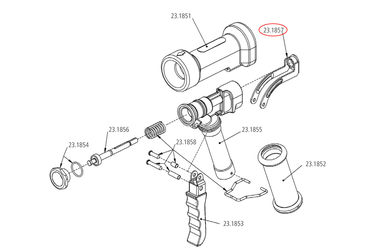 Ventildeckel mit Stellschraube für GEKA® Profi Reinigungspistole für Trinkwasser, max. +50°C