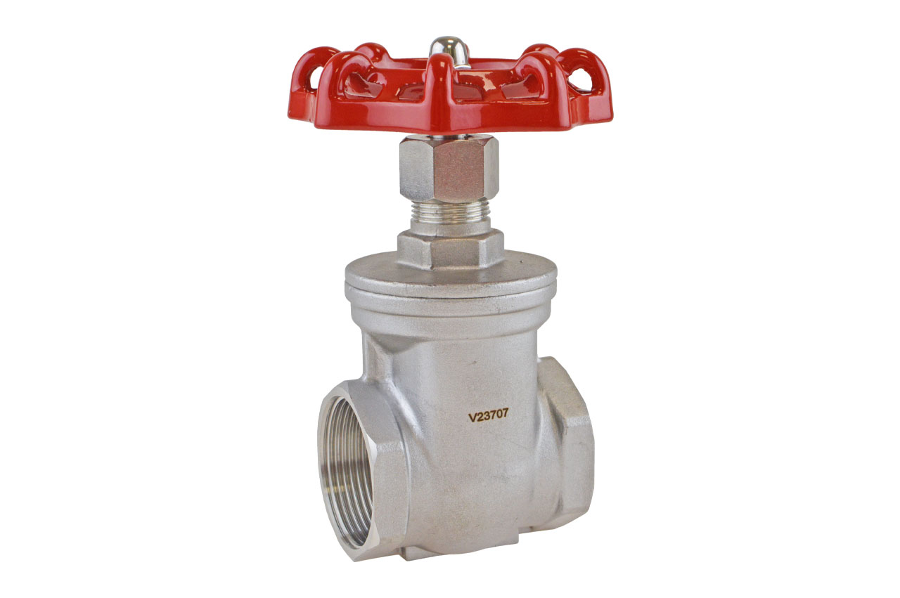 Muffenschieber mit Innengewinde und Handrad, Edelstahl