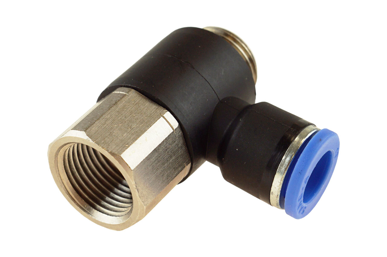 L-Steckverschraubung mit zylindrischem Innen- und Außengewinde, Standard