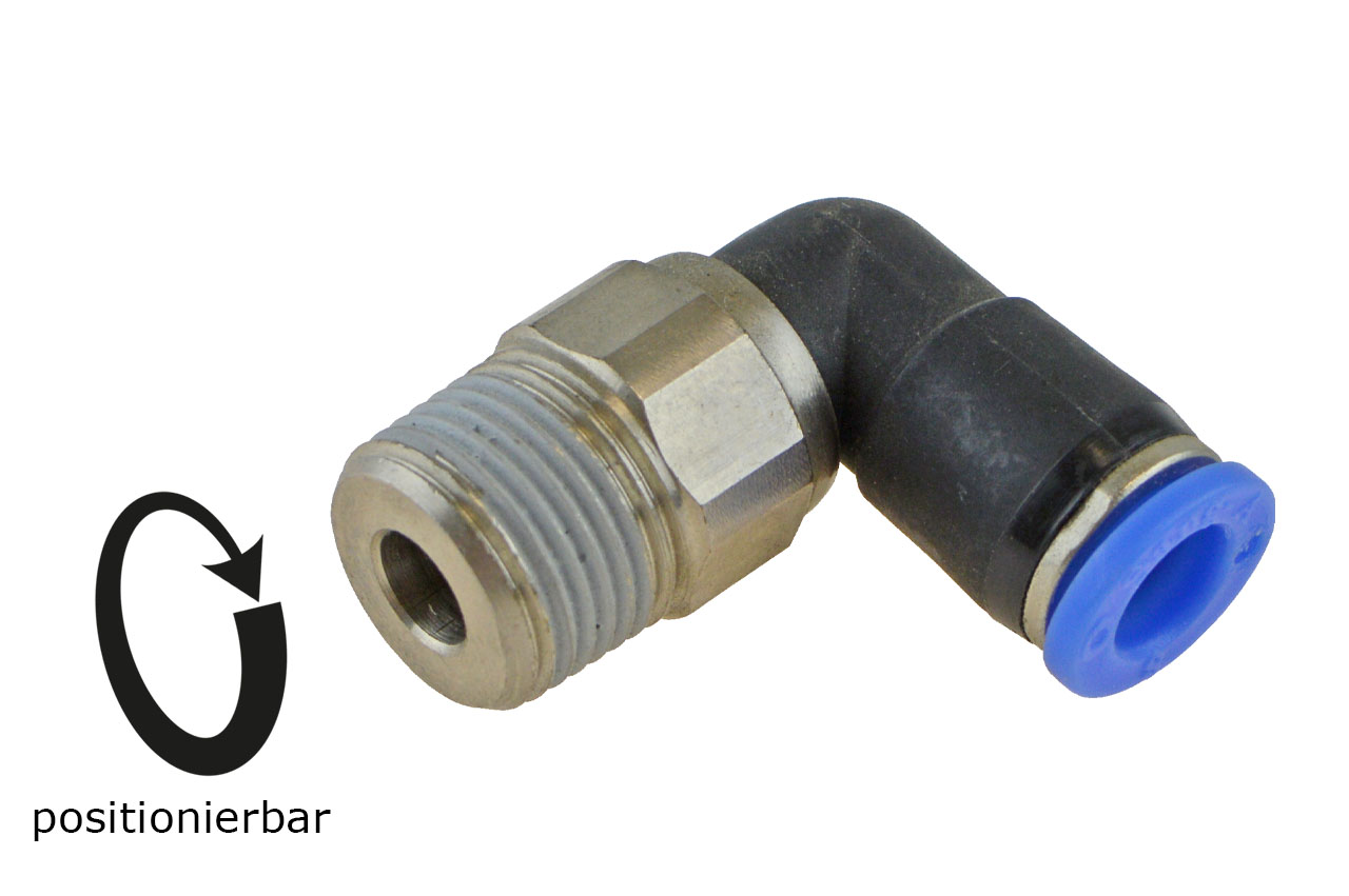L-Steckverschraubung mit Außengewinde und Kugellager, Standard