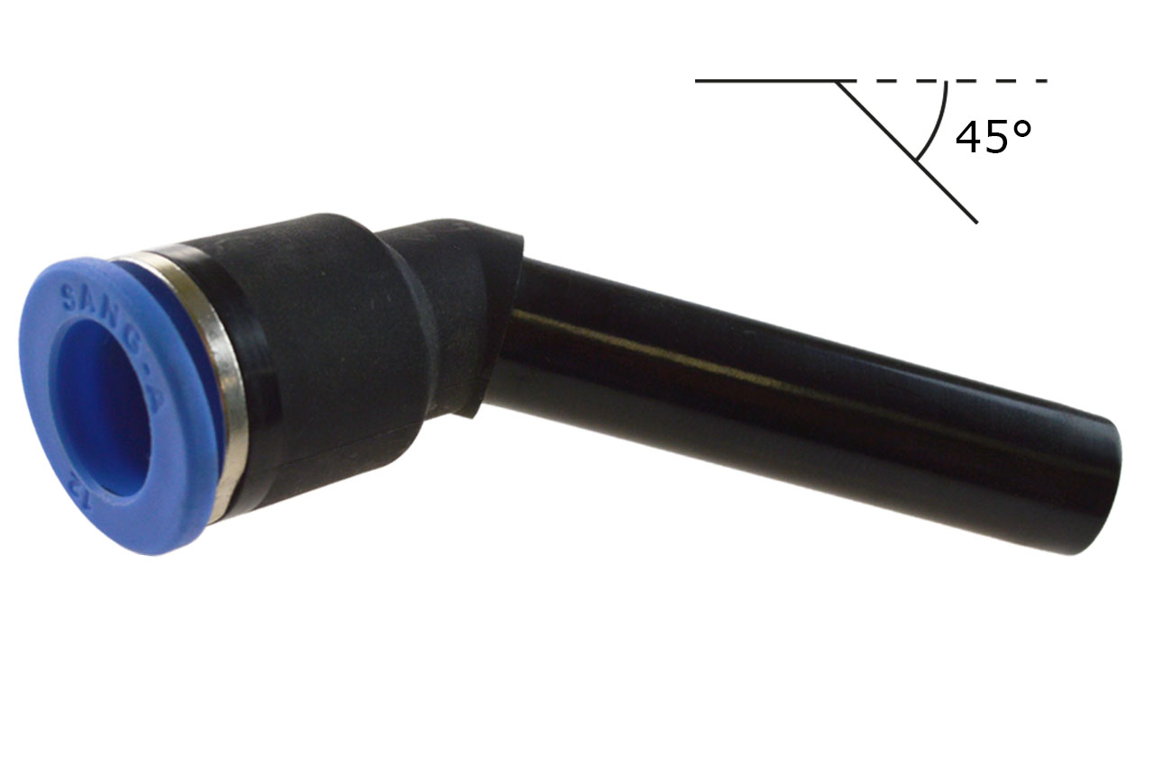 L-Steckverbindung mit langem Stecknippel 45°, Standard