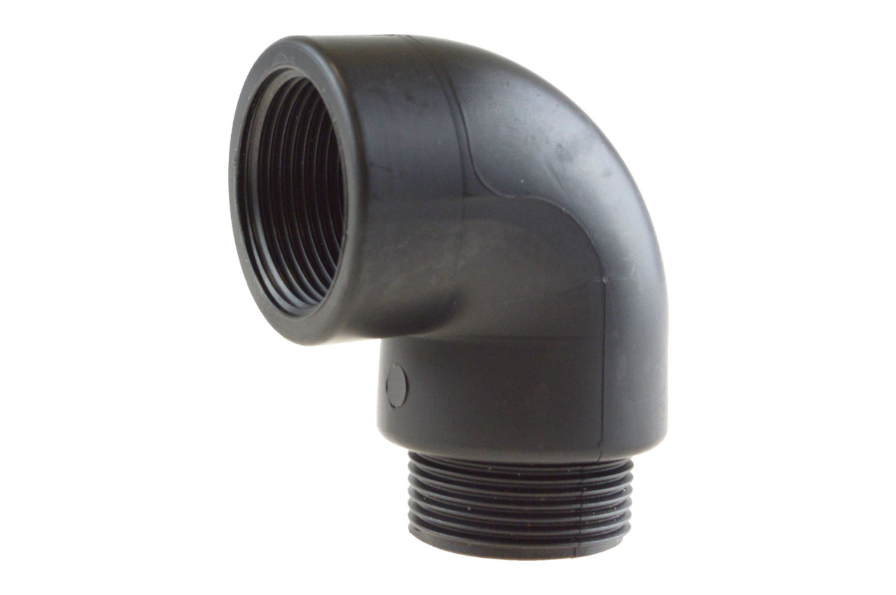 Winkel 90° mit Innen- und Außengewinde, PP