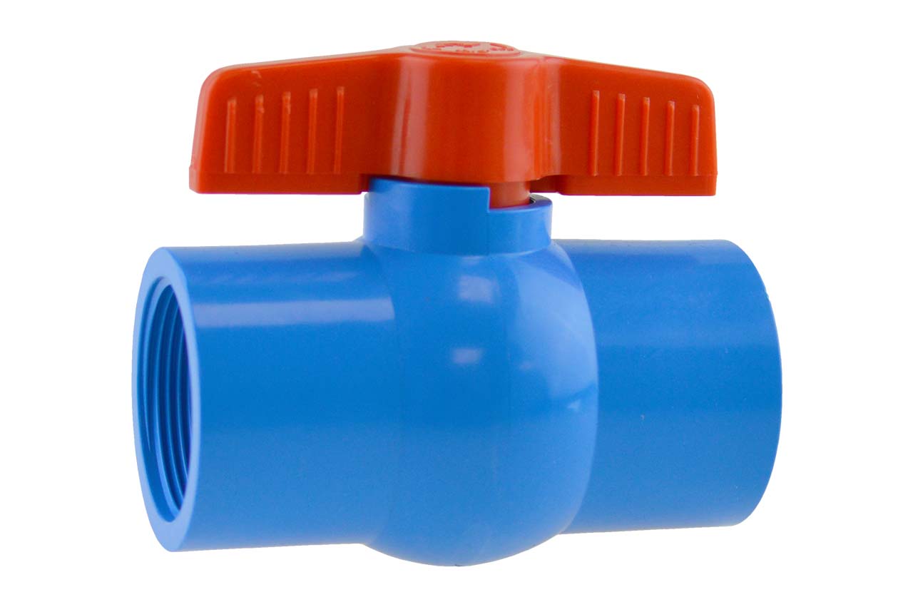 PVC-Kugelhahn mit Innengewinde, blau