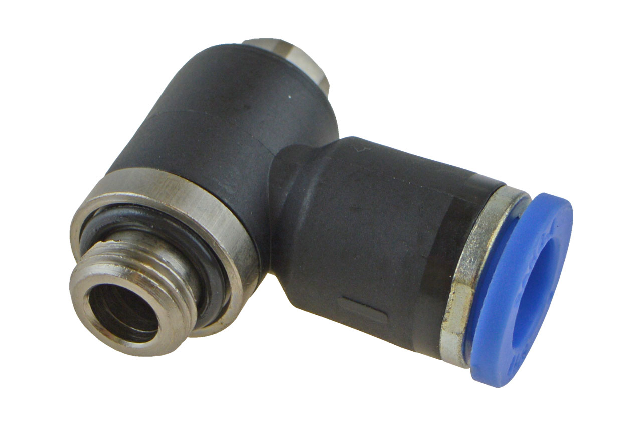 L-Steckverschraubung mit zylindrischem Außengewinde und Außensechskant, Standard