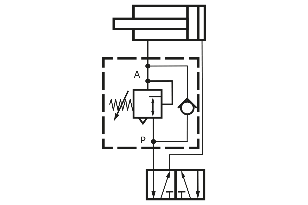 Differenzdruckregler vordruckabhängig mit Außengewinde, Standard - Grafik Differenzdruckregler vordruckabhängig mit Außengewinde, Standard - Grafik