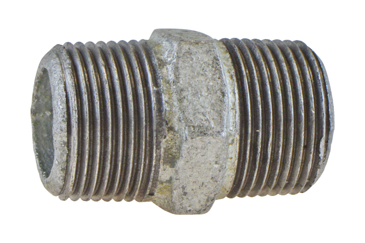 Doppelnippel 6-Kant Nr. 280 mit Außengewinde, Temperguss