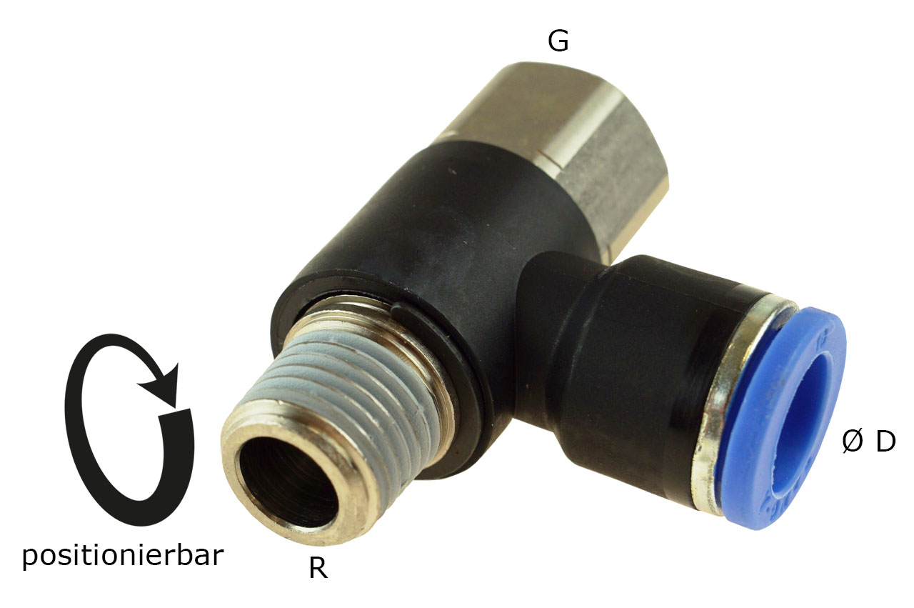 L-Steckverschraubung mit Innen-und Außengewinde, Standard