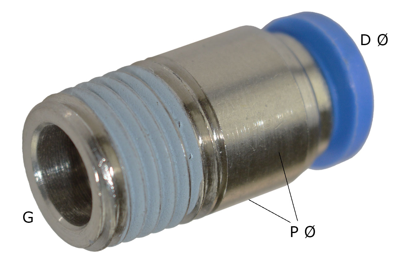 Steckverschraubung rund mit Außengewinde und Innensechskant, Standard Steckverschraubung rund mit Außengewinde und Innensechskant, Standard
