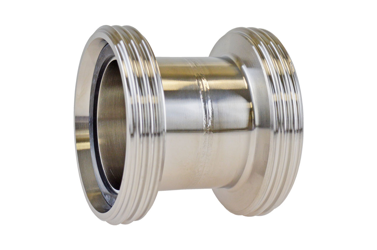 Doppelnippel mit Gewindestutzen, Edelstahl, DIN 11851