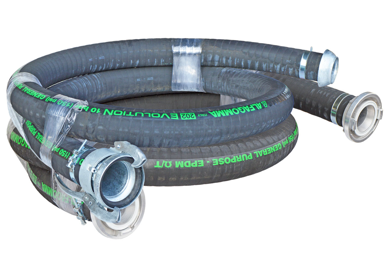 Vormontierter EPDM Saug- und Druckschlauch für Abwässer 202AA mit Kupplungen