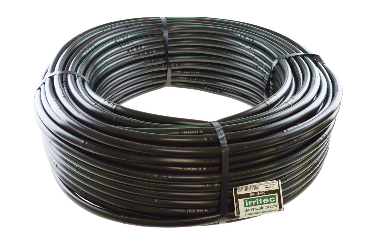 Je nach Länge hat das Tropfrohr einen durchgehenden grünen Streifen.