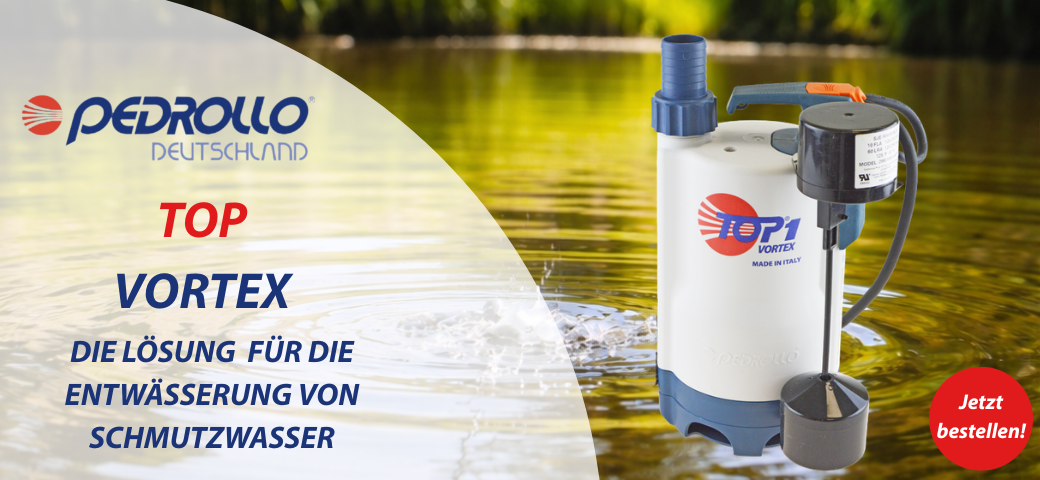 Pedrollo Tauchmotorpumpe TOP-VORTEX - Die Lösung für die Entwässerung von Schmutzwasser