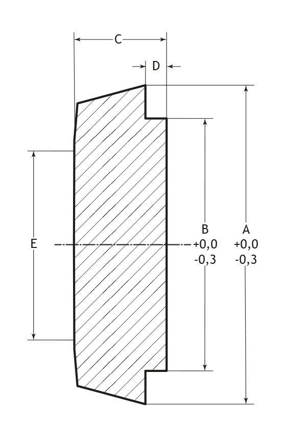 Zeichnung für Blindkegel DIN 11851