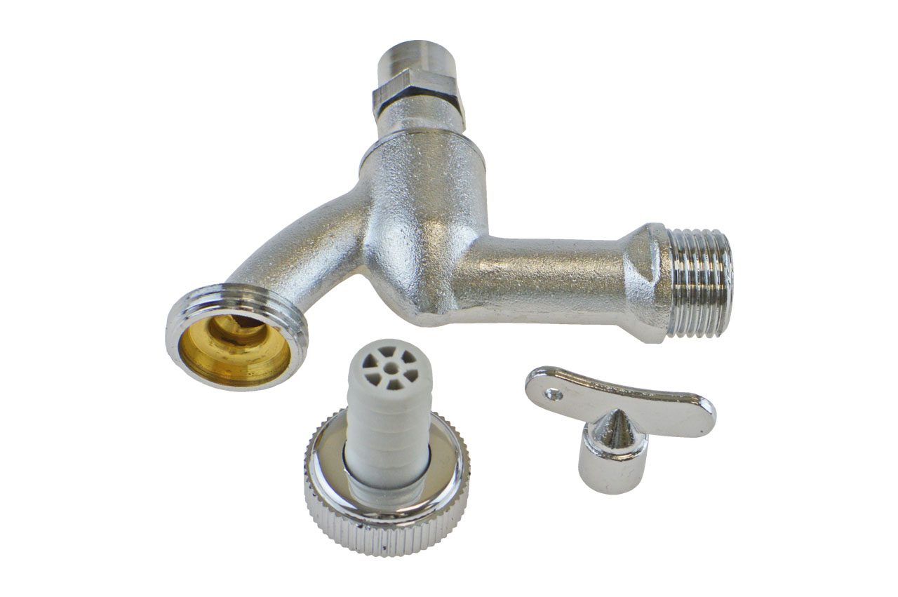 Auslaufhahn mit Außengewinde und Steckschlüssel, Messing