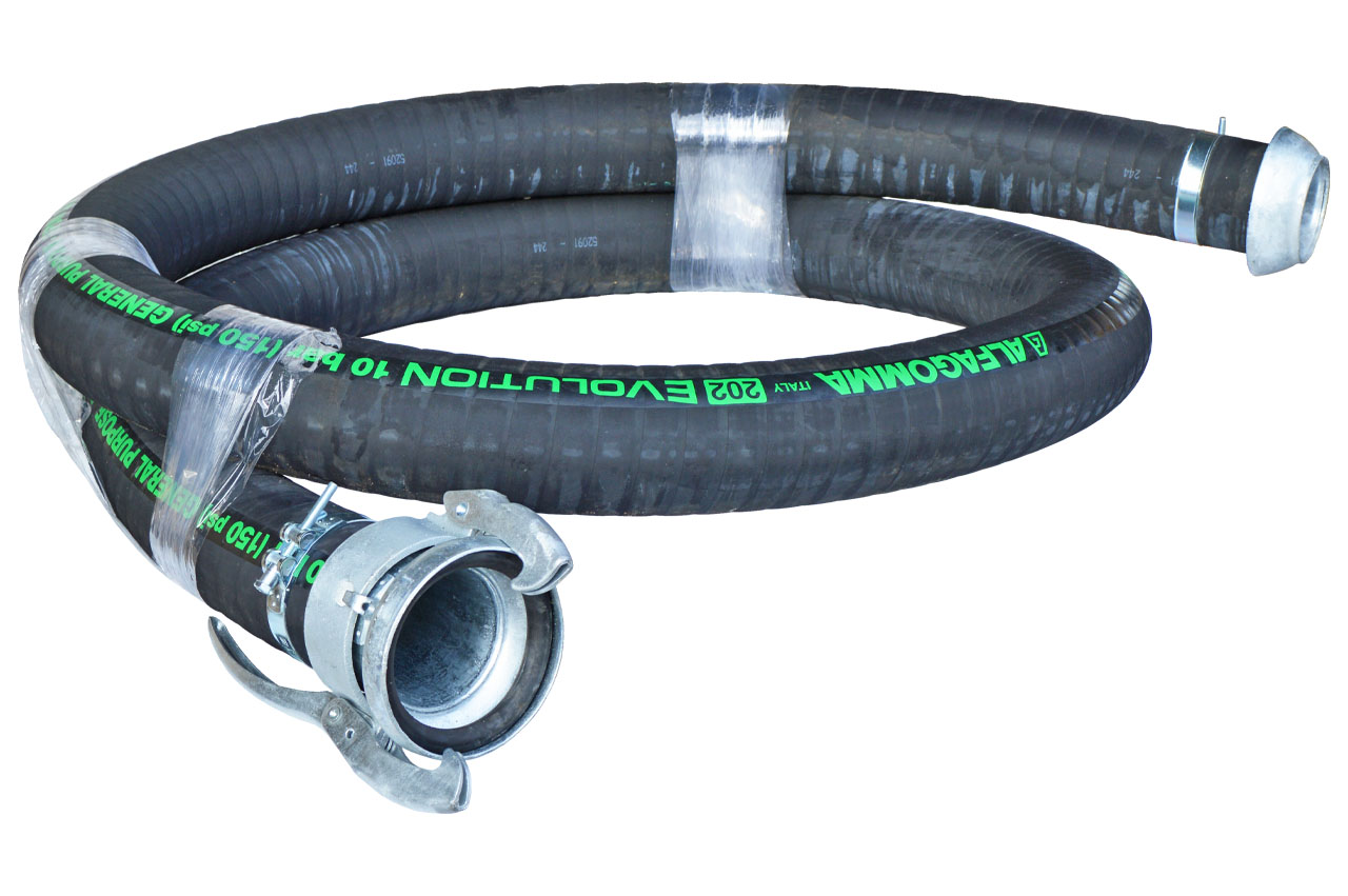 Vormontierter EPDM Saug- und Druckschlauch für Abwässer 202AA mit Kupplungen