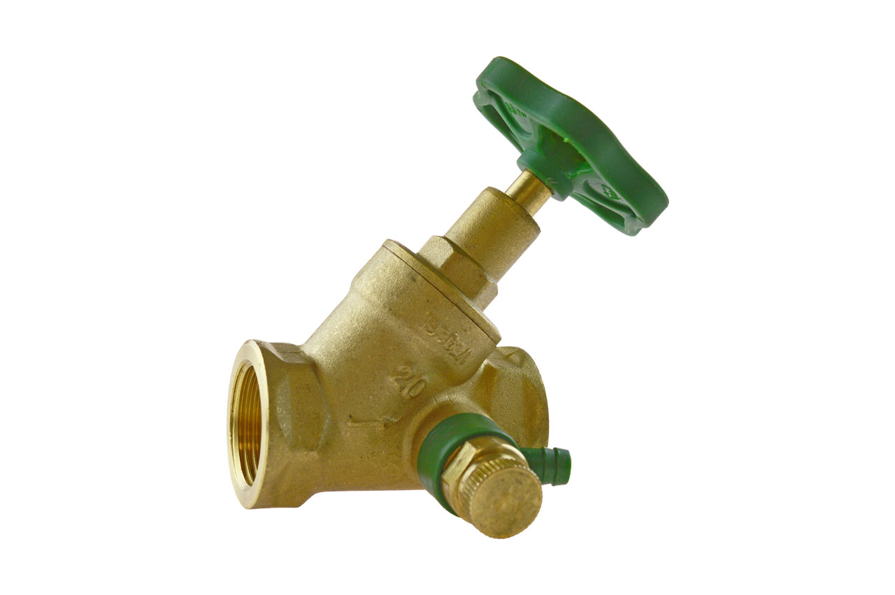 Schägsitz-Absperrventil mit Entleerung, Typ 1410, Messing