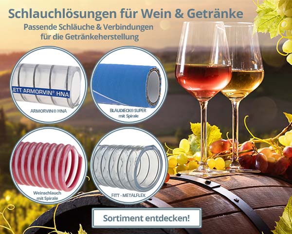 Professionelle Schlauchlösungen für die Wein- und Getränkeherstellung