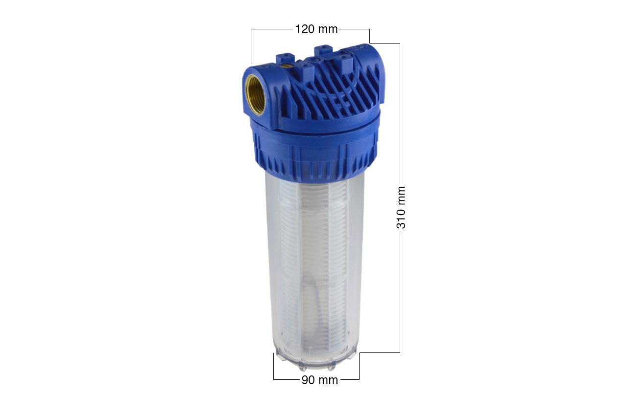 Leitungsfilter - Wasserfilter 10", groß mit Halter und Montageschlüssel Leitungsfilter - Wasserfilter 10", groß mit Halter und Montageschlüssel