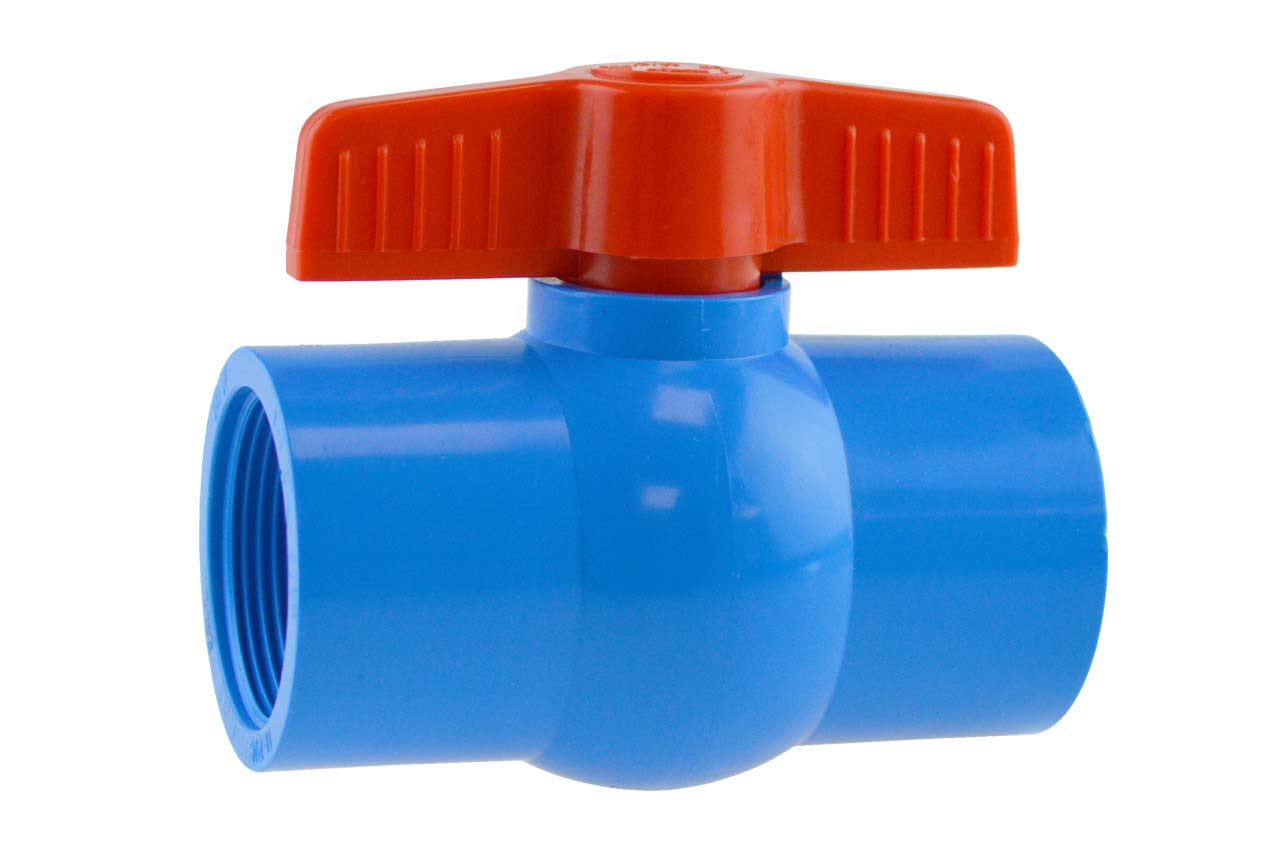 PVC-Kugelhahn mit Innengewinde, blau